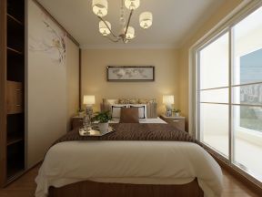 105平现代风格三居室卧室床头装修效果图片大全