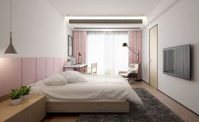 300平大平层现代简约风格卧室灰色地毯铺设效果图