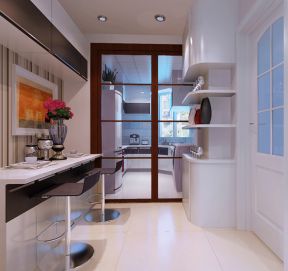 欧式风格132平三居室厨房吧台装修设计效果图