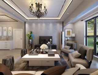 现代风格161平跃层客厅沙发装修设计效果图大全