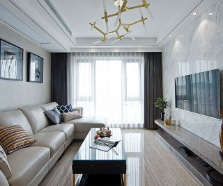 现代简约230平米三室两厅客厅沙发装修效果图