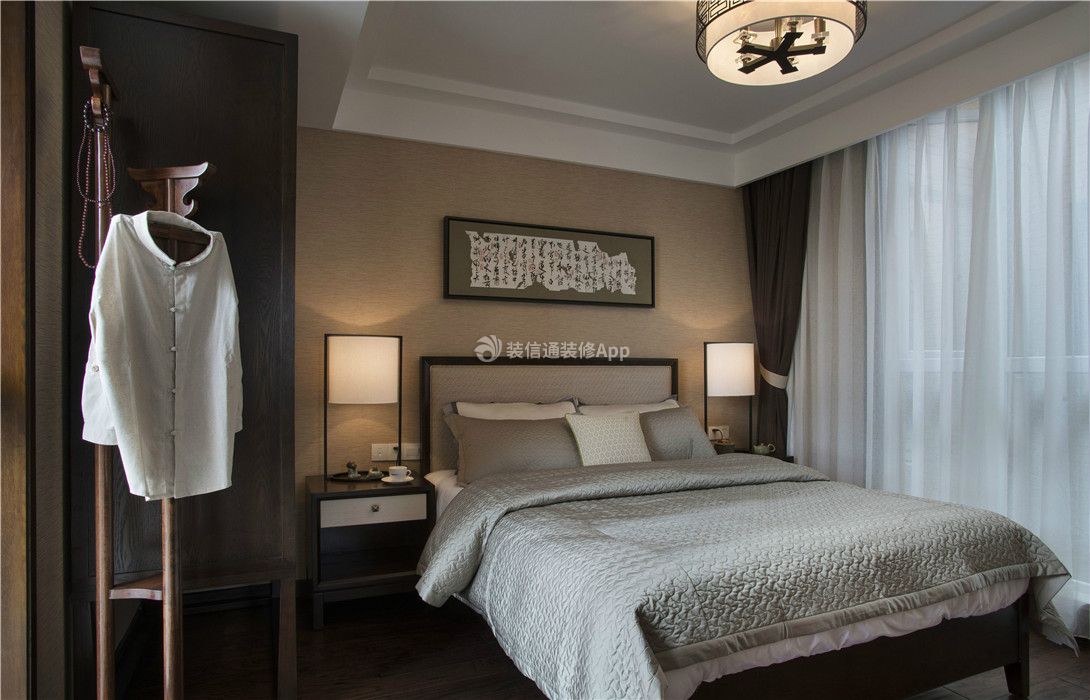 350平米新中式风格别墅卧室装修设计效果图