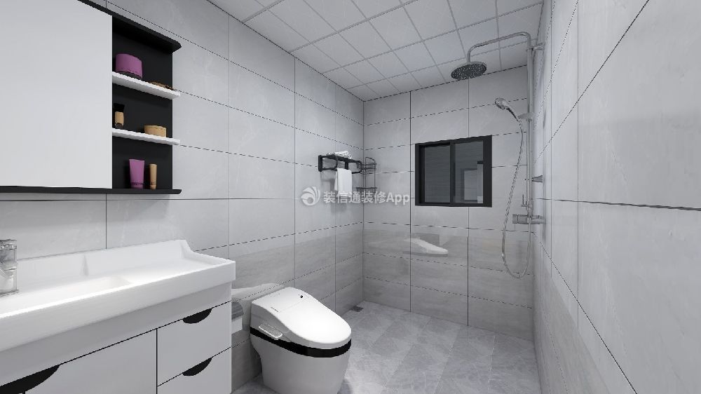 106平米现代风格三居室卫生间装修效果图片大全