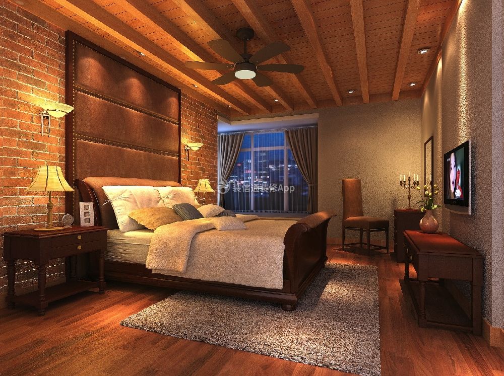美式乡村风格420平米别墅卧室吊顶装修设计图