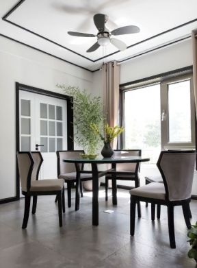 中式风格117平三居室餐厅窗帘装修效果图大全2023图片