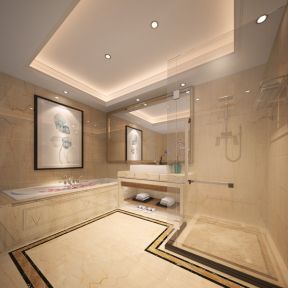 欧式风格350平别墅卫生间浴室淋浴房效果图片