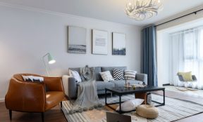 时尚北欧风格90平米三居室客厅沙发墙装修效果图