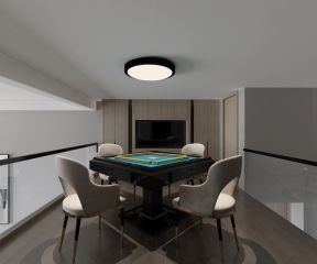 105平现代风格loft户型休闲区麻将桌设计图