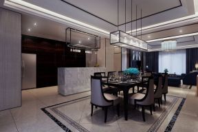 三居240平新中式风格餐厅吊灯图片设计