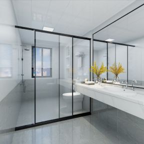 80平米二居室现代风格卫生间装修设计效果图