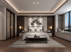 267平大平层新中式风格卧室窗台榻榻米设计图