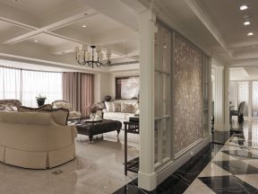 380平米美式风格别墅客厅装修设计效果图大全
