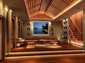 东南亚风格650平米别墅茶室装修设计图