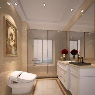 欧式风格350平别墅卫生间洗手池设计图片