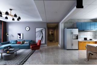 120平米二居室北欧风格沙发背景墙装修设计效果图