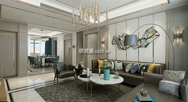 万龙台北明珠现代风格120平三居室装修案例