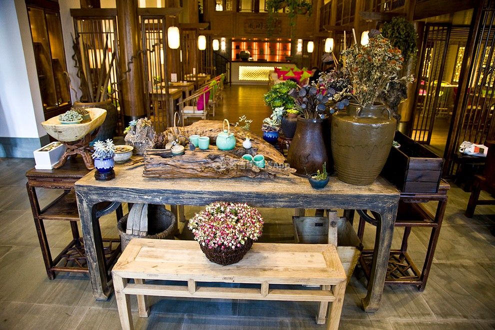 400平中式風(fēng)格茶室內(nèi)館裝修圖片大全
