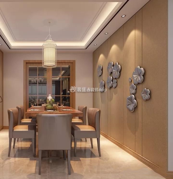 新中式125平三居室餐厅餐桌装修