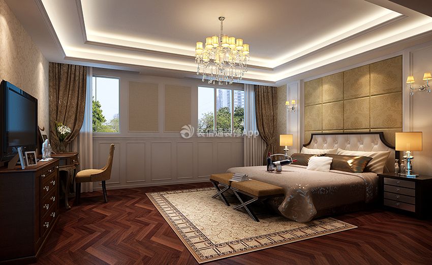 别墅245平欧式风格卧室装修效果图