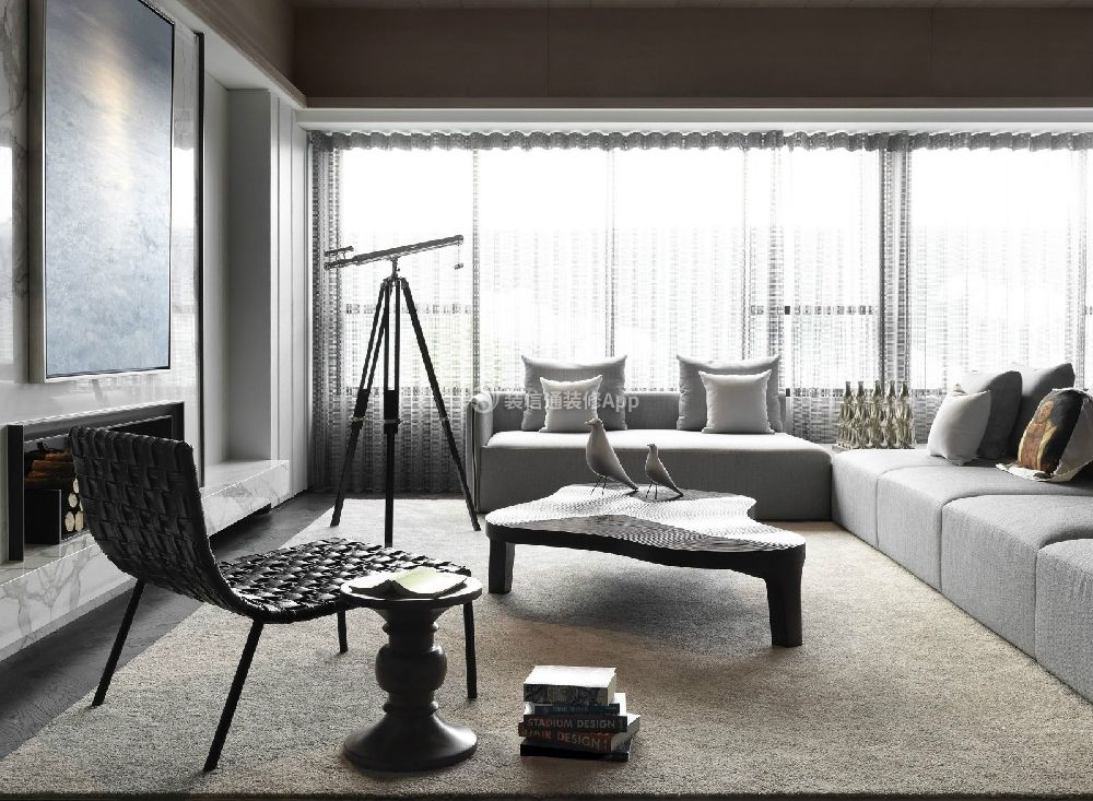 简约110平米现代风格三居室客厅设计效果图