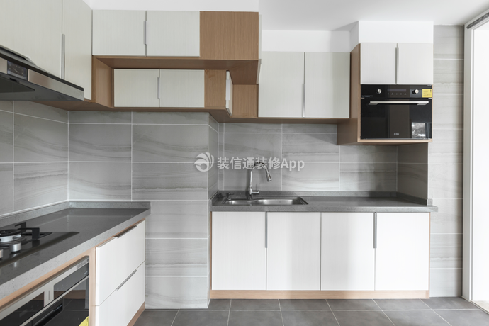 114平米三居室新中式风格厨房装修设计效果图欣赏