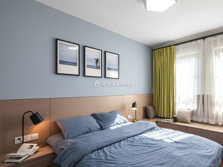 现代风格小户型58平卧室床装修设计效果图大全