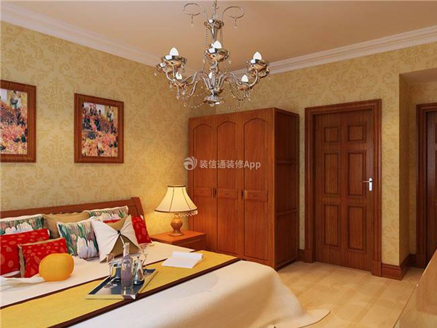 新中式风格三居140平卧室家装效果图图片