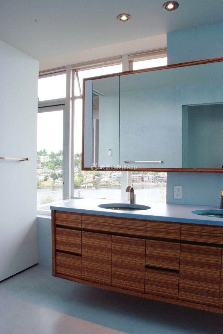 现代风格别墅卫生间洗手池装修设计效果图