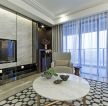 110平米现代风格三居室客厅窗帘装修效果图欣赏
