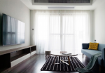 三居130平现代风格客厅地毯铺设效果图片