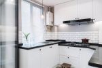 北欧风格96平米三居室客厅厨房橱柜设计图片