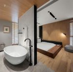 现代风格别墅400平卧室浴缸装修设计效果图