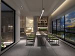 新中式风格420平别墅餐厅长条餐桌椅设计图
