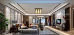 中式风格500平别墅客厅吸顶灯设计图片