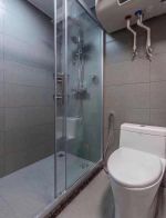 日式风格三居130平卫生间淋浴隔断家装效果图