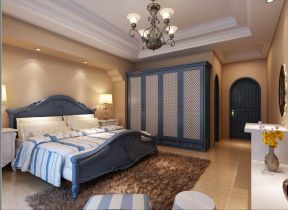 蓝色地中海风格128平米三居室卧室衣柜设计图片