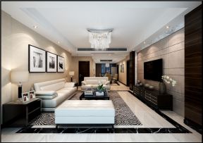 118平米三居室现代风格客厅装修设计效果图