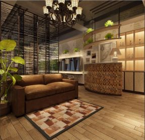 200平中式风格美容美发大厅沙发装饰图片