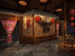 1250平中式风格餐馆室内装修设计效果图