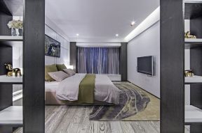 现代风格110平米三居室卧室地毯装修效果图大全