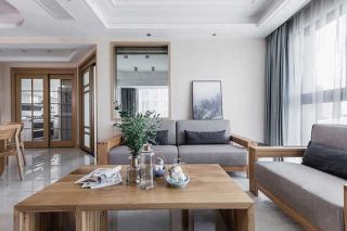 简约日式风格103平米三居室客厅沙发摆放设计图片