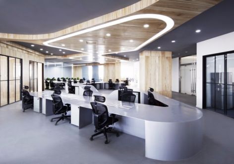 个性办公室120平米现代风格装修效果图