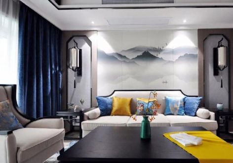 福星惠誉东湖城现代中式82平米两居室装修案例