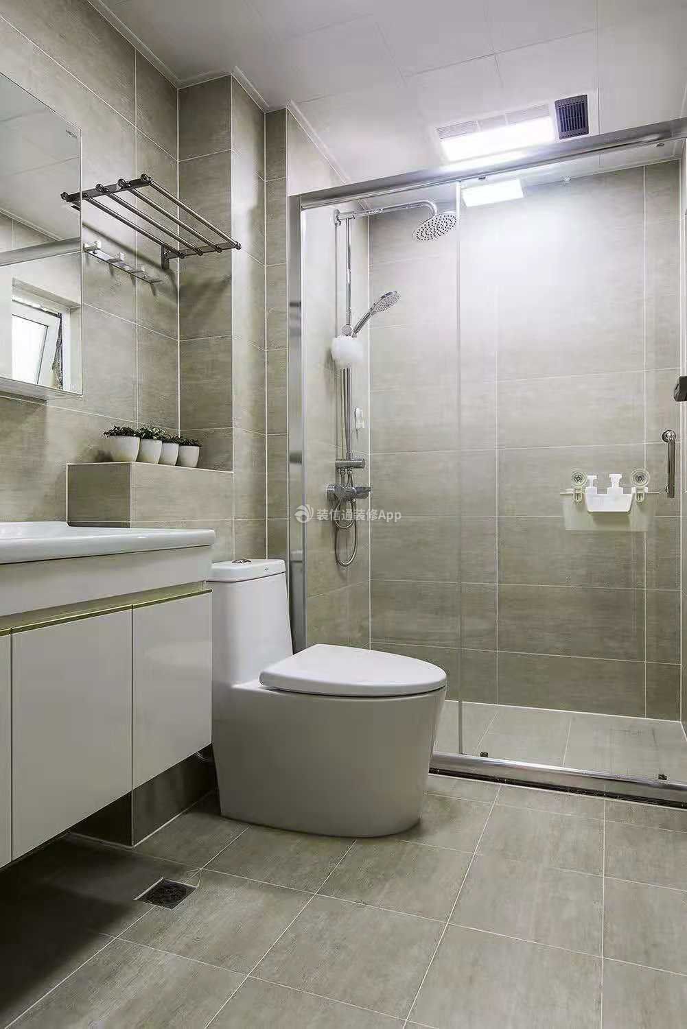 时尚北欧风格88平米三居室卫生间洗漱台设计图片