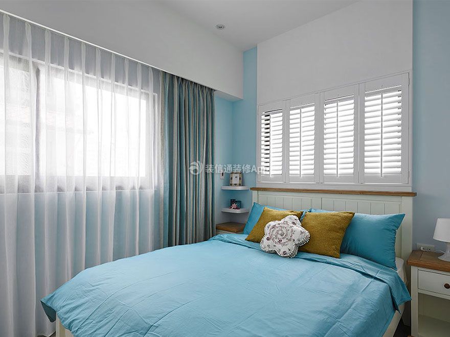 100平米地中海风格卧室床头背景墙设计图片
