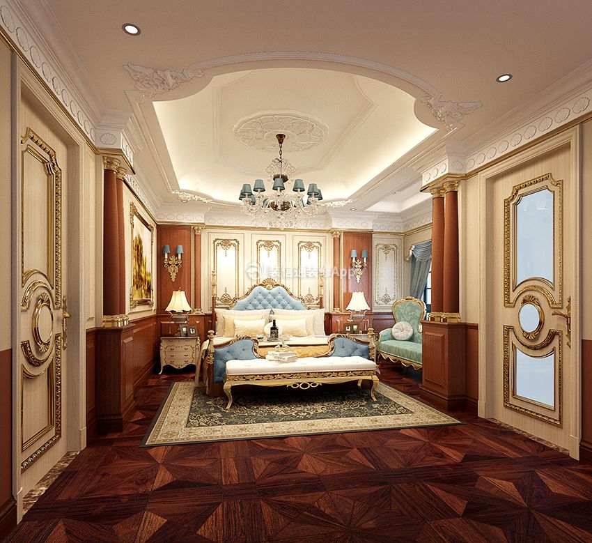 别墅600平法式风格卧室装修效果图欣赏