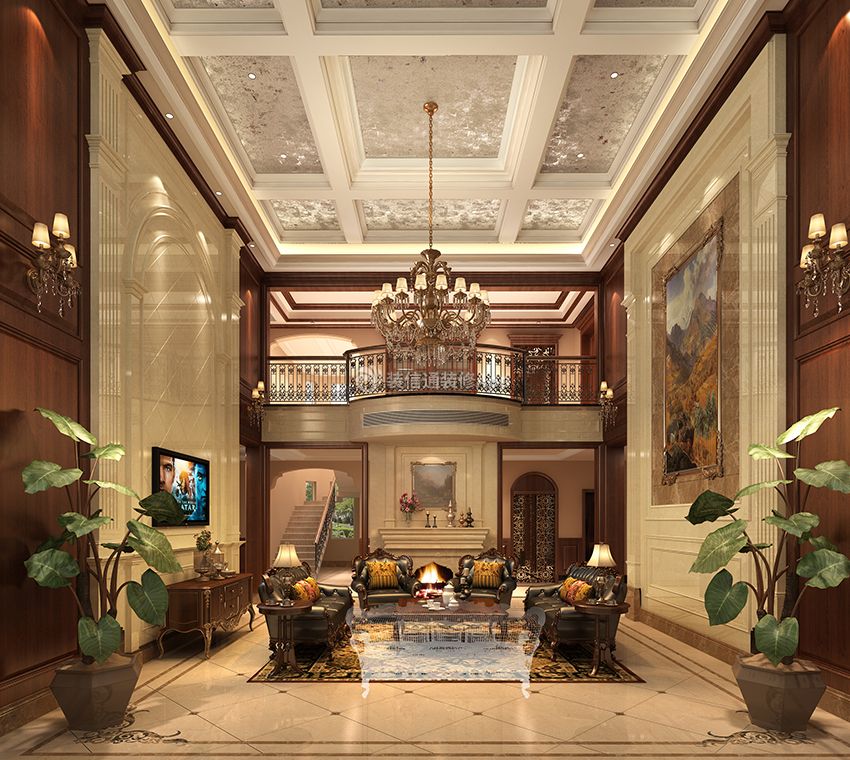 别墅600平新古典风格客厅装修效果图