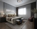 187平现代风格复式卧室窗帘效果图片