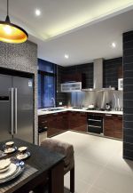 350平别墅现代风格厨房橱柜实景图