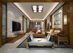120平三居中式风格客厅实木沙发设计图片